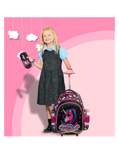 Mochila Rodante para Niñas Meetbelify Unicornio 3 en 1