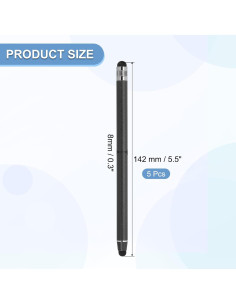 Bolígrafos Stylus PATIKIL 5 Pcs Alta Sensibilidad Negro 2