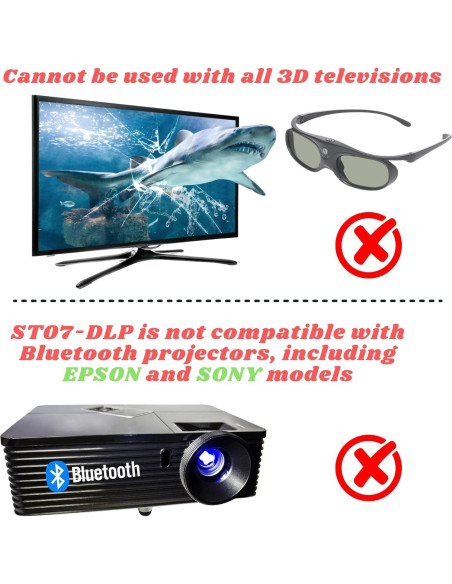 Gafas 3D Activas Sintron ST08-DLP Recargables 144Hz Negro