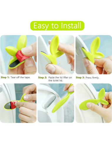 Elevador de Tapa de Inodoro Pwsap - 2 Pcs, Verde, Silicona