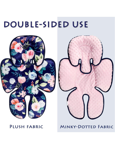 Inserto para asiento de auto bebé 2 en 1 floral azul JW0016