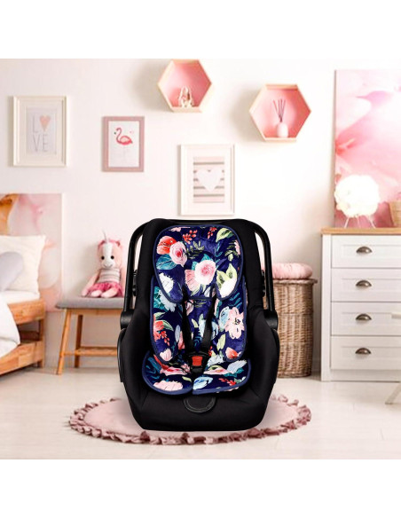 Inserto para asiento de auto bebé 2 en 1 floral azul JW0016