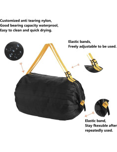 Bolsa de Compras Reutilizable Defrko Negra Plegable 39.9x39.9cm 2