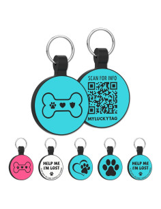 Etiqueta de Identificación QR para Perro MYLUCKYTAG Silicona 3x4cm