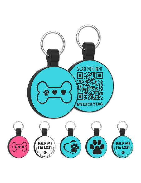 Etiqueta de Identificación QR para Perro MYLUCKYTAG Silicona 3x4cm