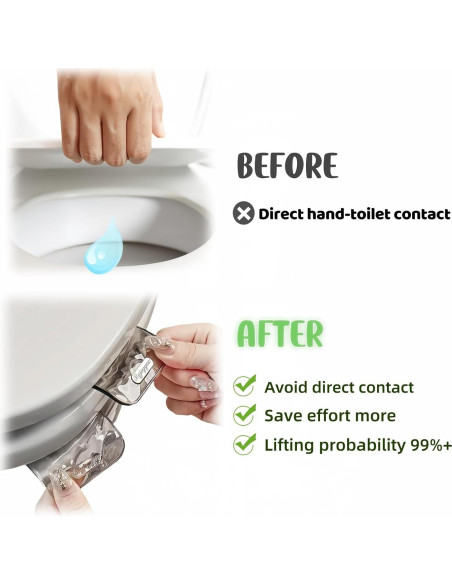 Mango de Inodoro OURJIA 4 Piezas Sin Contacto Gris y Blanco