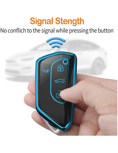 Cubierta de llavero Sindeda para Volkswagen Golf 8 y Skoda Octavia Azul