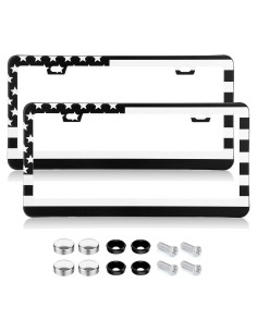 Marco de Placa de Licencia Bandera Americana Negra XCLPF