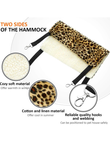 Hamaca para Mascotas Boao 4 Pcs - Leopardo, Cebra, Camello