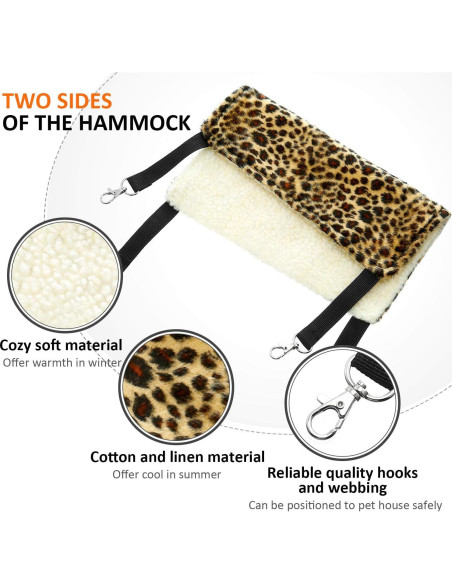 Hamaca para Mascotas Boao 4 Pcs - Leopardo, Cebra, Camello
