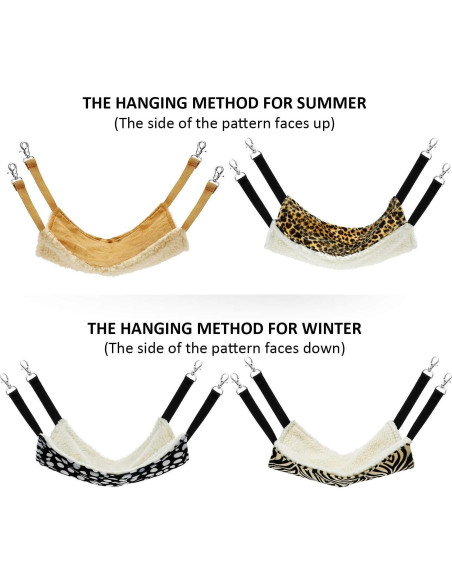 Hamaca para Mascotas Boao 4 Pcs - Leopardo, Cebra, Camello