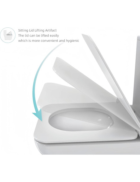 Mango de Inodoro OURJIA 4 Piezas Sin Contacto Gris y Blanco