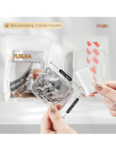 Mango de Inodoro OURJIA 4 Piezas Sin Contacto Gris y Blanco