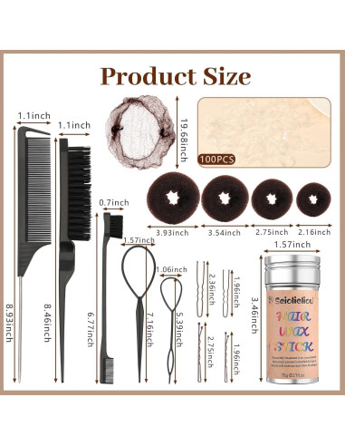 Kit de Estilo de Cabello 224 Piezas Seiolieliou - Todo en Uno