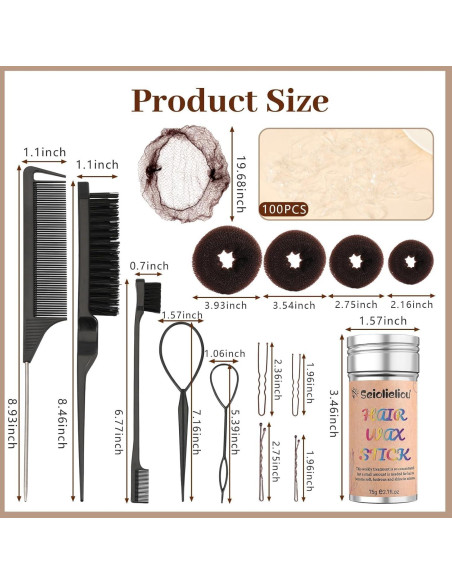 Kit de Estilo de Cabello 224 Piezas Seiolieliou - Todo en Uno