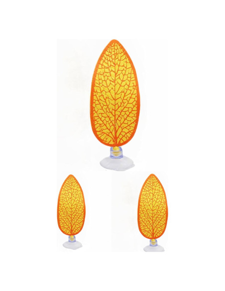 Hoja de Planta Artificial Betta Hammock 3 Pcs Amarillo