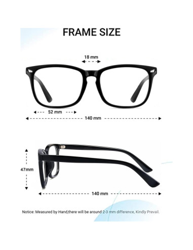 Gafas de Lente Claro Marco Cuadrado EYLRIM Unisex 52mm