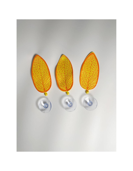 Hoja de Planta Artificial Betta Hammock 3 Pcs Amarillo