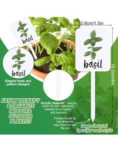 Etiquetas de Plantas Acrílico Whaline 24 Pcs 12 Diseños 2