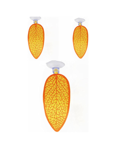 Hoja de Planta Artificial Betta Hammock 3 Pcs Amarillo