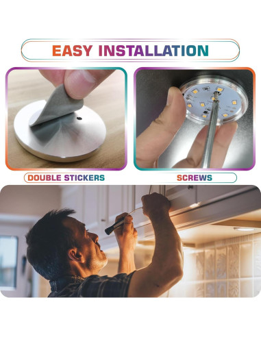 Kit de Luz LED RGBWW Lvyinyin 8 Pucks Regulables 120V