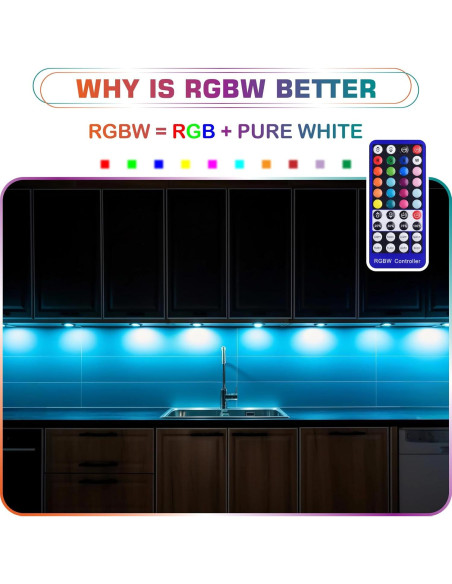 Kit de Luz LED RGBWW Lvyinyin 8 Pucks Regulables 120V