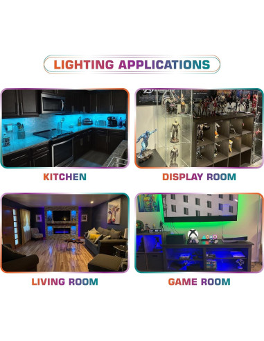 Kit de Luz LED RGBWW Lvyinyin 8 Pucks Regulables 120V