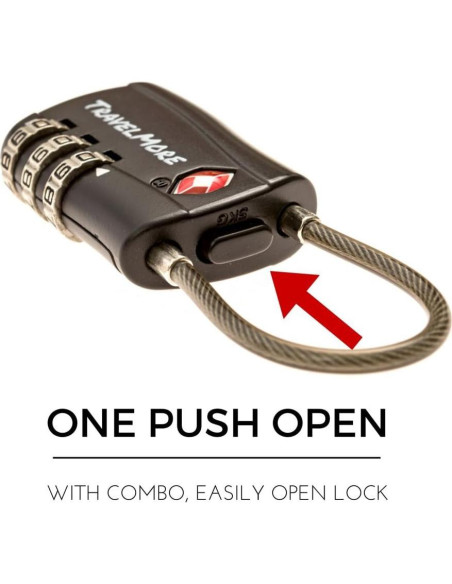 Candados de Combinación TravelMore TSA 10 Piezas Negro