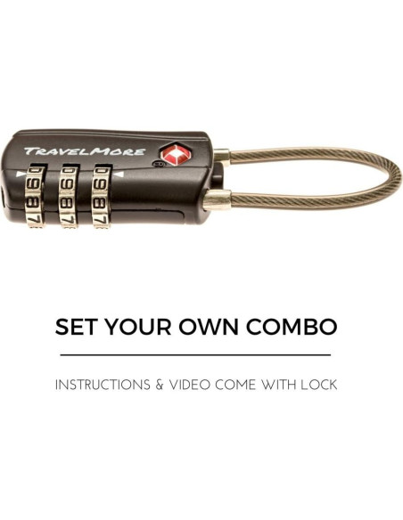 Candados de Combinación TravelMore TSA 10 Piezas Negro