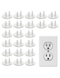 50 Cubiertas de Enchufe a Prueba de Niños PP Transparentes