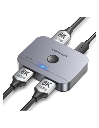 Switch HDMI 2 en 1 VENTION 8K 4K 120Hz con LED