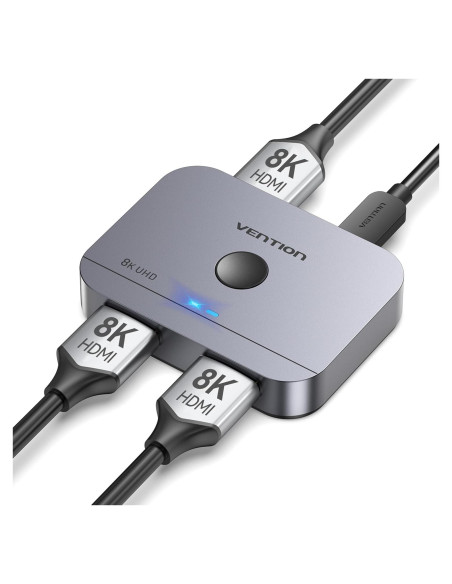 Switch HDMI 2 en 1 VENTION 8K 4K 120Hz con LED