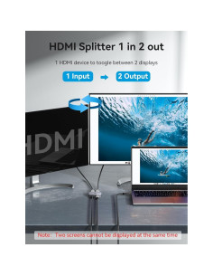 Switch HDMI 2 en 1 VENTION 8K 4K 120Hz con LED 2