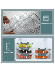 Contenedores de Comida de Vidrio KOMUEE 3 Compartimentos 5 Pzas 2