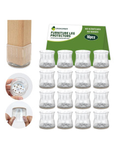 16 Protectores de Suelo para Patas de Silla Covercorner 38-45mm