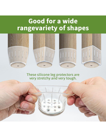 16 Protectores de Suelo para Patas de Silla Covercorner 38-45mm