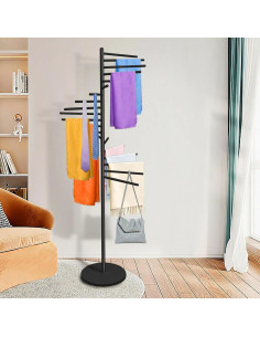 Organizador de Bufandas Royxen 20 Niveles Metal Negro 152.4 cm 2