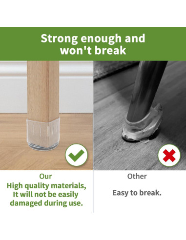 16 Protectores de Suelo para Patas de Silla Covercorner 38-45mm