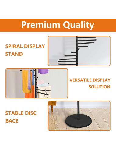 Organizador de Bufandas Royxen 20 Niveles Metal Negro 152.4 cm