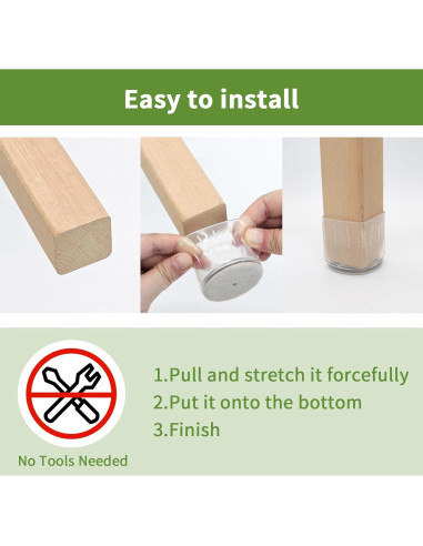 16 Protectores de Suelo para Patas de Silla Covercorner 38-45mm