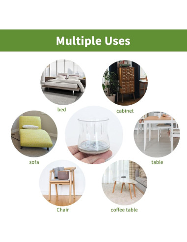 16 Protectores de Suelo para Patas de Silla Covercorner 38-45mm