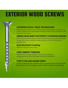 Kit de Tornillos de Madera Velocity - 580 Piezas con Bits y Organizador 2