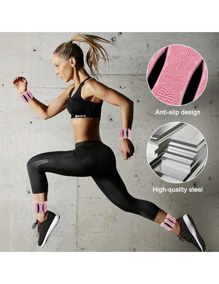 Pesas de Tobillo Ajustables Yurugoing 0.91 kg Rosa