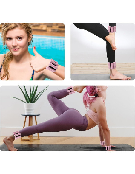 Pesas de Tobillo Ajustables Yurugoing 0.91 kg Rosa