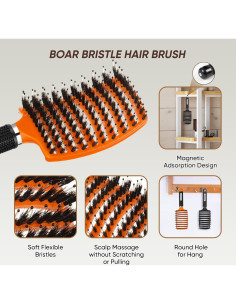 Juego de Cepillos Desenredantes Kertiberif - Cerdas de Jabalí 2