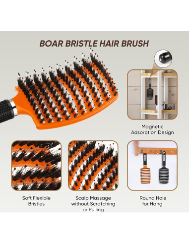 Juego de Cepillos Desenredantes Kertiberif - Cerdas de Jabalí