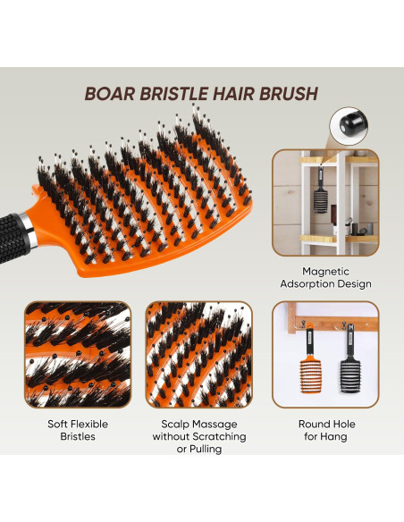 Juego de Cepillos Desenredantes Kertiberif - Cerdas de Jabalí