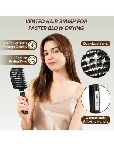 Juego de Cepillos Desenredantes Kertiberif - Cerdas de Jabalí