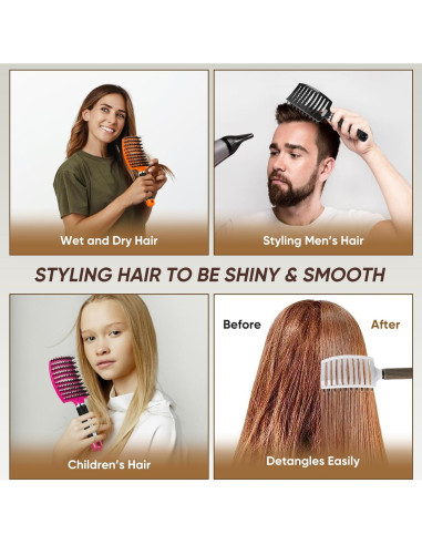 Juego de Cepillos Desenredantes Kertiberif - Cerdas de Jabalí