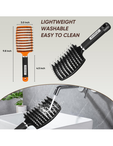 Juego de Cepillos Desenredantes Kertiberif - Cerdas de Jabalí